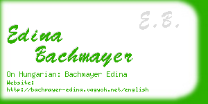 edina bachmayer business card